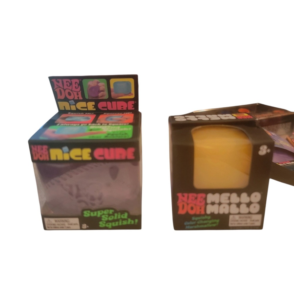 Schylling NeeDoh Nice Cube Mello Mallo Kids OS Multi New Sensory Fidget Toy Set